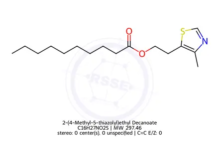 Chemical structure of 2-(4-Methyl-5-thiazolyl)ethyl Decanoate