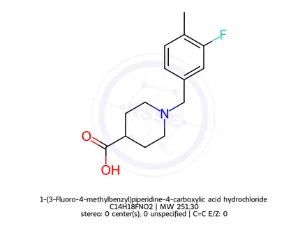 Chemical structure of 1-(3-Fluoro-4-methylbenzyl)piperidine-4-carboxylic acid hydrochloride