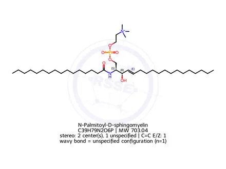 Chemical structure of N-Palmitoyl-D-sphingomyelin
