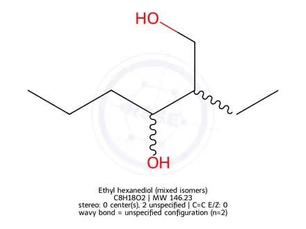 Chemical structure of Ethyl Hexanediol (Mixed Isomers)