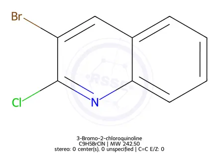 Chemical structure of 3-Bromo-2-chloroquinoline