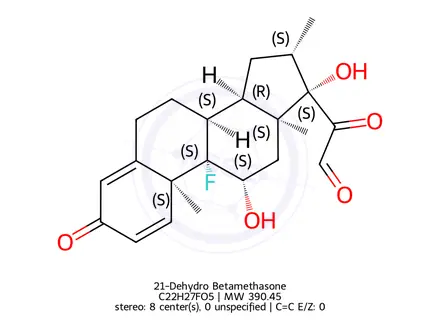 Chemical structure of 21-Dehydro Betamethasone