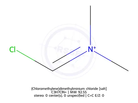 Chemical structure of (Chloromethylene)dimethyliminium chloride