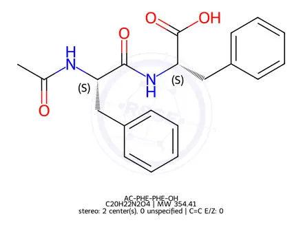 Chemical structure of AC-PHE-PHE-OH