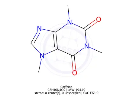 Chemical structure of Caffeine
