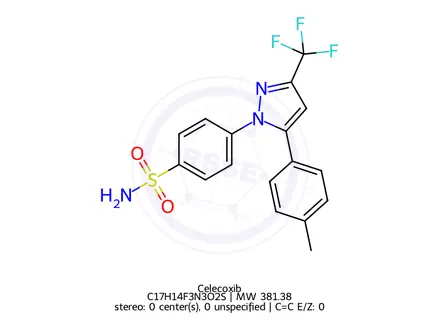 Chemical structure of Celecoxib
