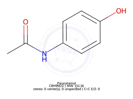 Chemical structure of Paracetamol