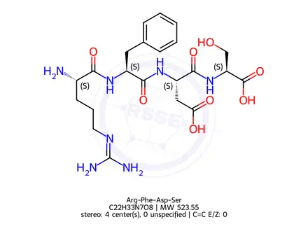 Chemical structure of Arg-Phe-Asp-Ser
