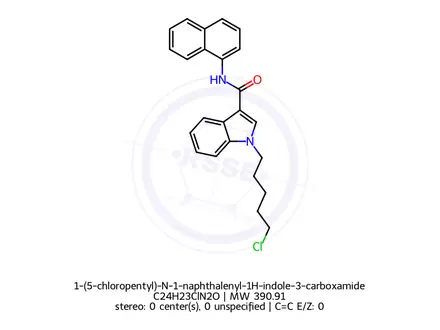 Chemical structure of 1-(5-chloropentyl)-N-1-naphthalenyl-1H-indole-3-carboxamide