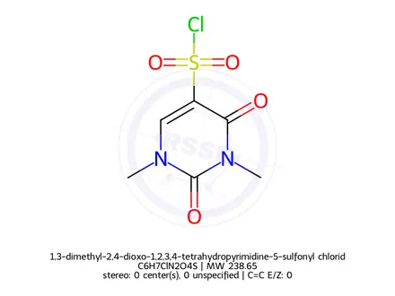 Chemical structure of 1,3-dimethyl-2,4-dioxo-1,2,3,4-tetrahydropyrimidine-5-sulfonyl chloride