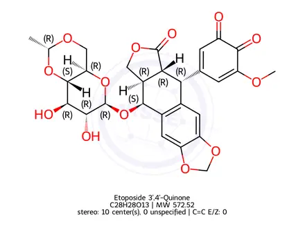 Chemical structure of Etoposide 3',4'-Quinone
