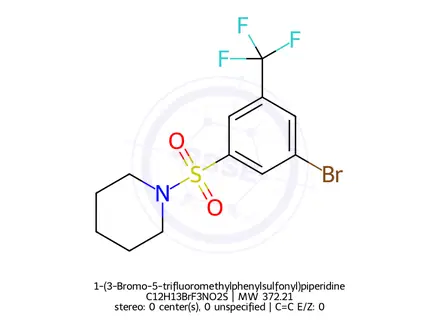 Chemical structure of 1-(3-Bromo-5-trifluoromethylphenylsulfonyl)piperidine
