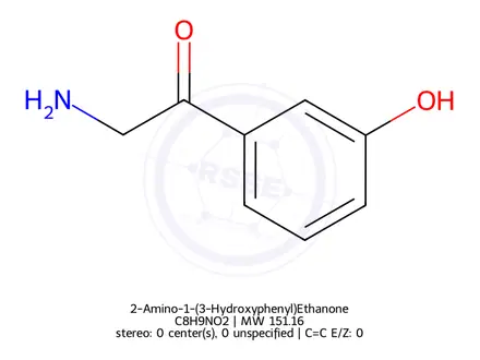 Chemical structure of 2-Amino-1-(3-Hydroxyphenyl)Ethanone