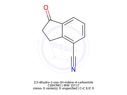 Chemical structure of 2,3-dihydro-1-oxo-1H-indene-4-carbonitrile