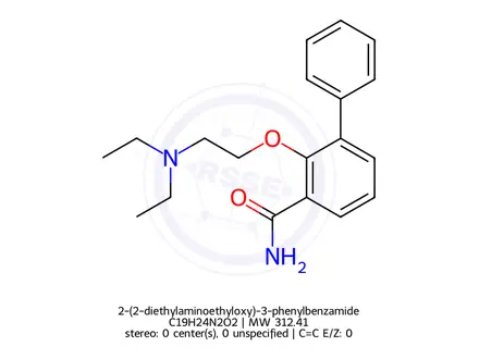 Chemical structure of 2-(2-diethylaminoethyloxy)-3-phenylbenzamide