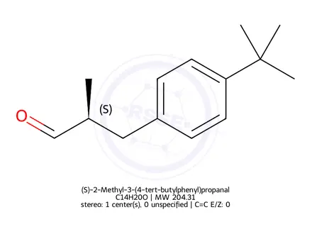 Chemical structure of (S)-2-Methyl-3-(4-tert-butylphenyl)propanal