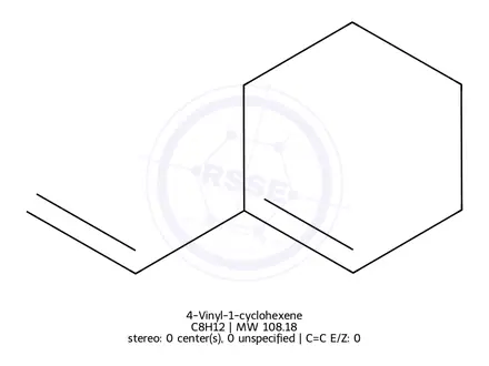 Chemical structure of 4-Vinyl-1-cyclohexene 2000 μg/mL in Methanol