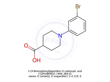 Chemical structure of 1-(3-Bromophenyl)piperidine-4-carboxylic acid
