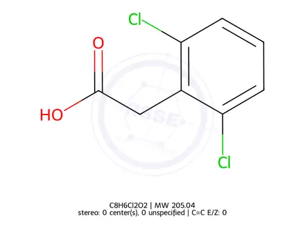 Chemical structure of 2,6-Dichlorophenylacetic Acid