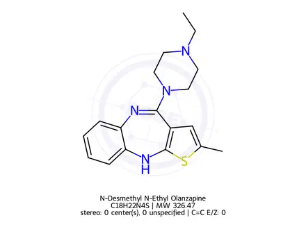 Chemical structure of N-Desmethyl N-Ethyl Olanzapine