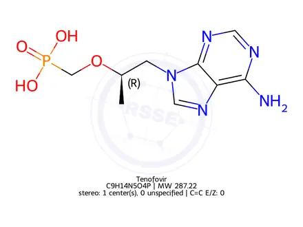 Chemical structure of Tenofovir