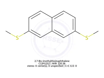 Chemical structure of 2,7-Bis-(methylthio)naphthalene