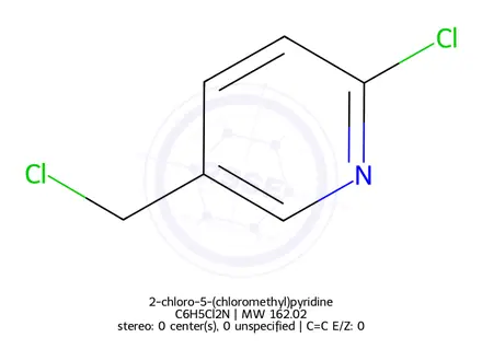 Chemical structure of 2-chloro-5-(chloromethyl)pyridine