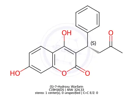 Chemical structure of (S)-7-Hydroxy Warfarin