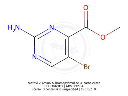 Chemical structure of Methyl 2-amino-5-bromopyrimidine-4-carboxylate