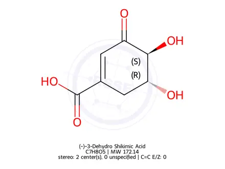 Chemical structure of (-)-3-Dehydro Shikimic Acid
