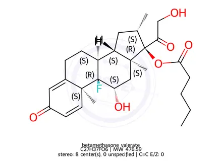 Chemical structure of betamethasone valerate