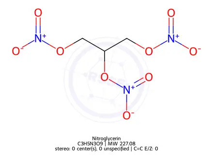 Chemical structure of Nitroglycerin