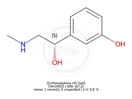 Chemical structure of (S)-Phenylephrine HCl