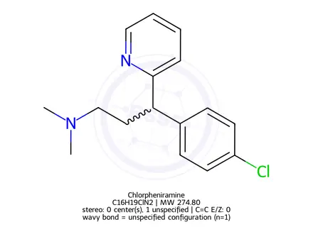 Chemical structure of Chlorpheniramine