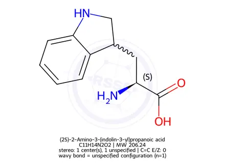 Chemical structure of (2S)-2-Amino-3-(indolin-3-yl)propanoic acid