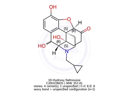 Chemical structure of 10-Hydroxy Naltrexone