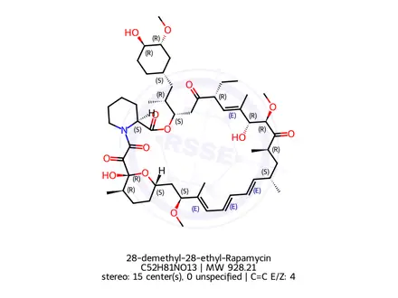 Chemical structure of 28-demethyl-28-ethyl-Rapamycin