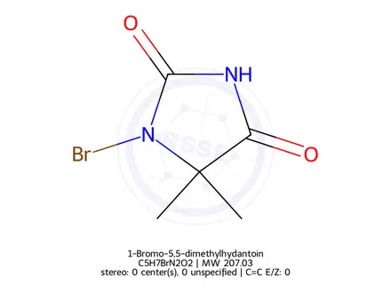 Chemical structure of 1-Bromo-5,5-dimethylhydantoin