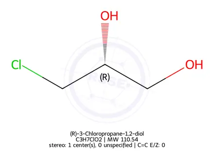 Chemical structure of (R)-3-chloropropane-1,2-diol