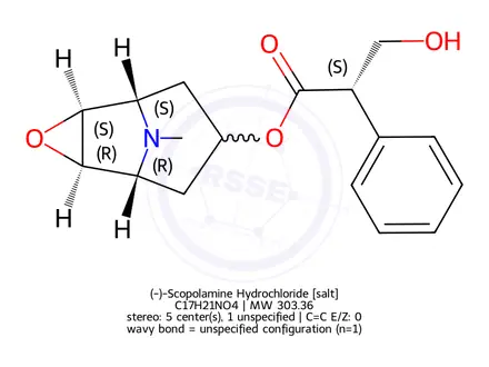 Chemical structure of (-)-Scopolamine Hydrochloride