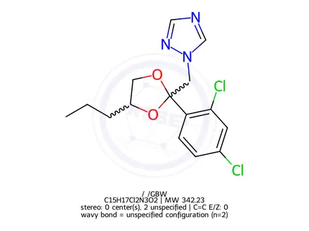 Chemical structure of Propiconazole (Tilt)