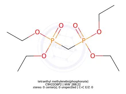 Chemical structure of tetraethyl methylenebis(phosphonate)