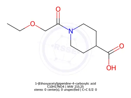 Chemical structure of 1-(Ethoxyacetyl)piperidine-4-carboxylic acid