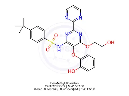 Chemical structure of DesMethyl Bosentan