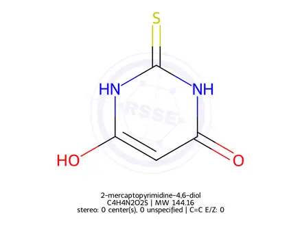 Chemical structure of 2-mercaptopyrimidine-4,6-diol