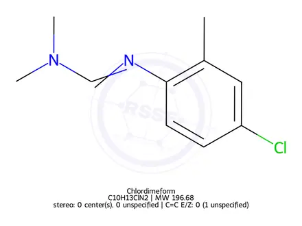 Chemical structure of Chlordimeform