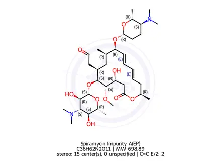 Chemical structure of Spiramycin Impurity A(EP)