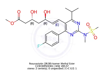 Chemical structure of Rosuvastatin (3R,5R)-Isomer Methyl Ester