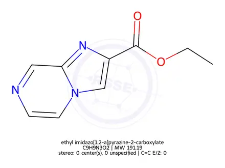 Chemical structure of ethyl imidazo[1,2-a]pyrazine-2-carboxylate