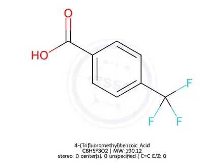Chemical structure of 4-(Trifluoromethyl)benzoic Acid